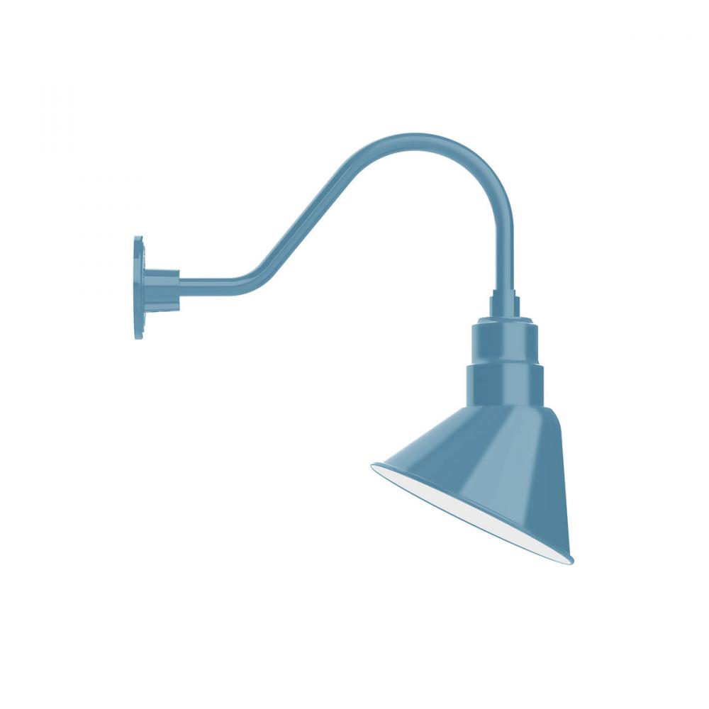 10&#34; Angle shade gooseneck wall mount, Light Blue