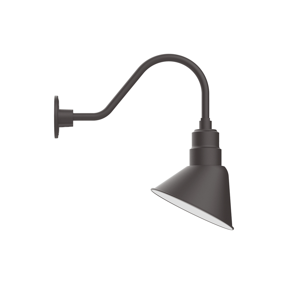 10&#34; Angle shade gooseneck wall mount, Bronze Matte