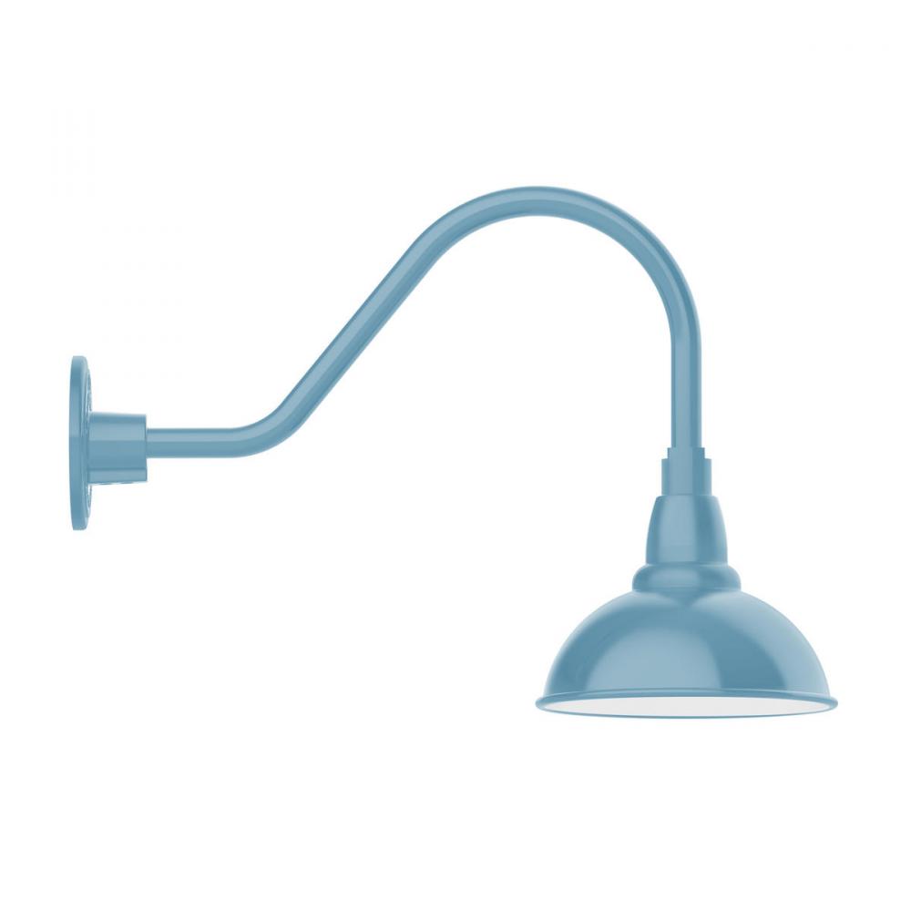 8&#34; Cafe shade, gooseneck wall mount, Light Blue