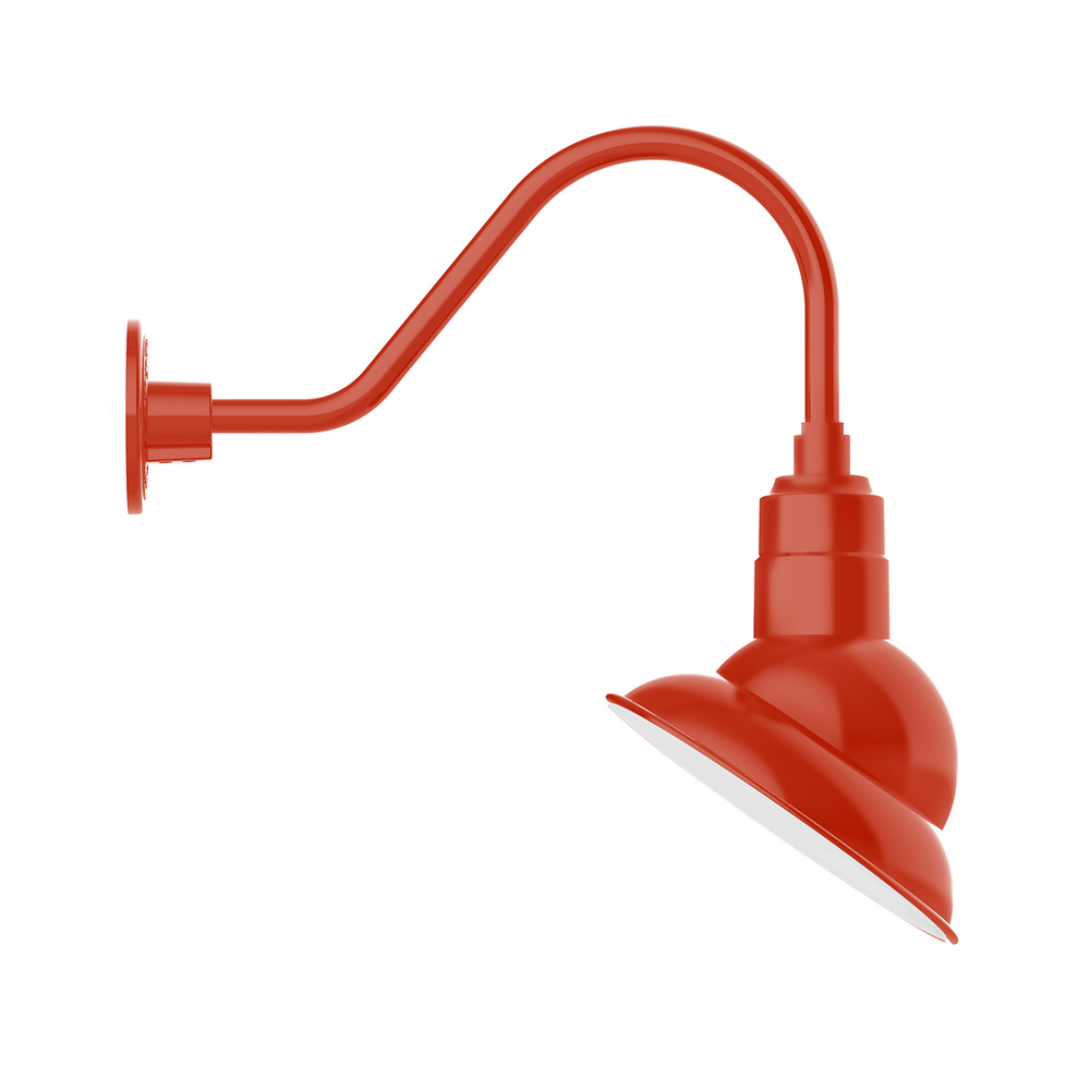 10&#34; Emblem shade gooseneck wall mount, Vermillion