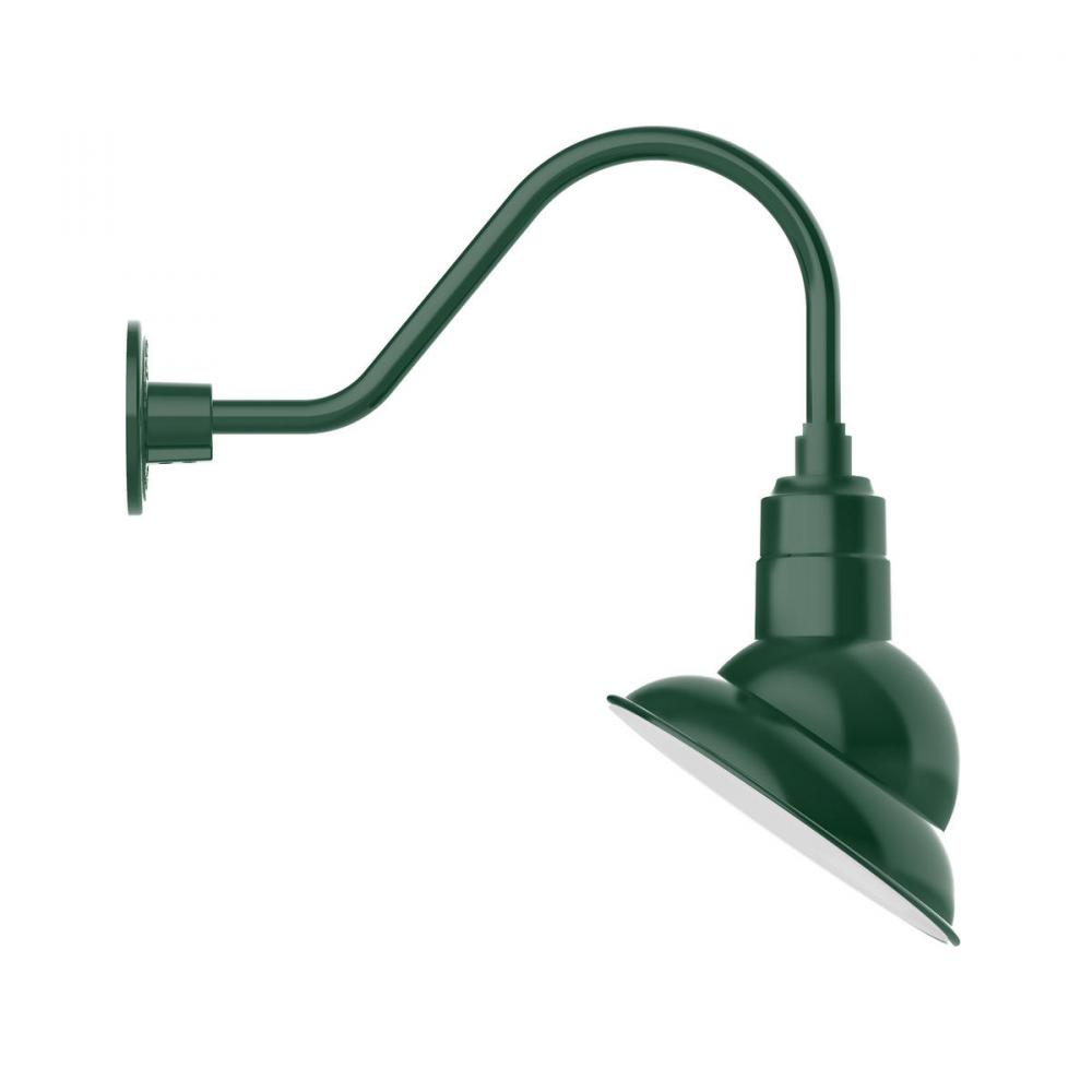 10&#34; Emblem shade gooseneck wall mount, Forest Green