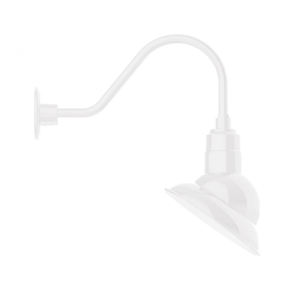10&#34; Emblem shade gooseneck wall mount, White