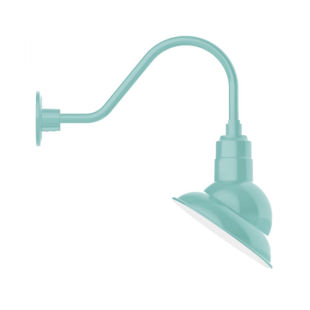 10&#34; Emblem shade gooseneck wall mount, Sea Green