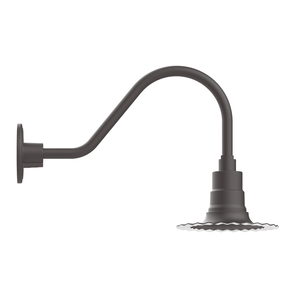 8&#34; Radial shade, gooseneck wall mount, Bronze Matte