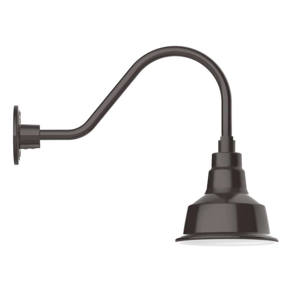 8&#34; Warehouse shade, gooseneck wall mount, Architectural Bronze