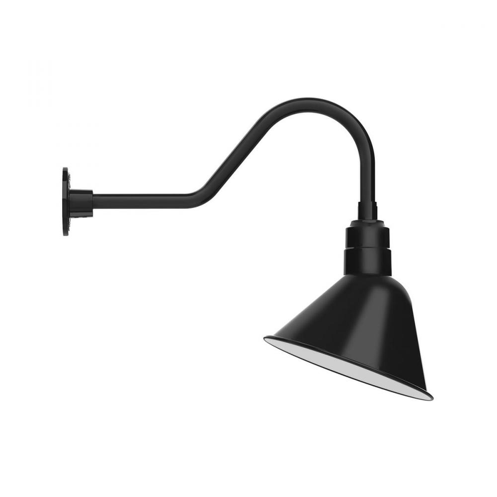 12&#34; Angle shade gooseneck wall mount, Black