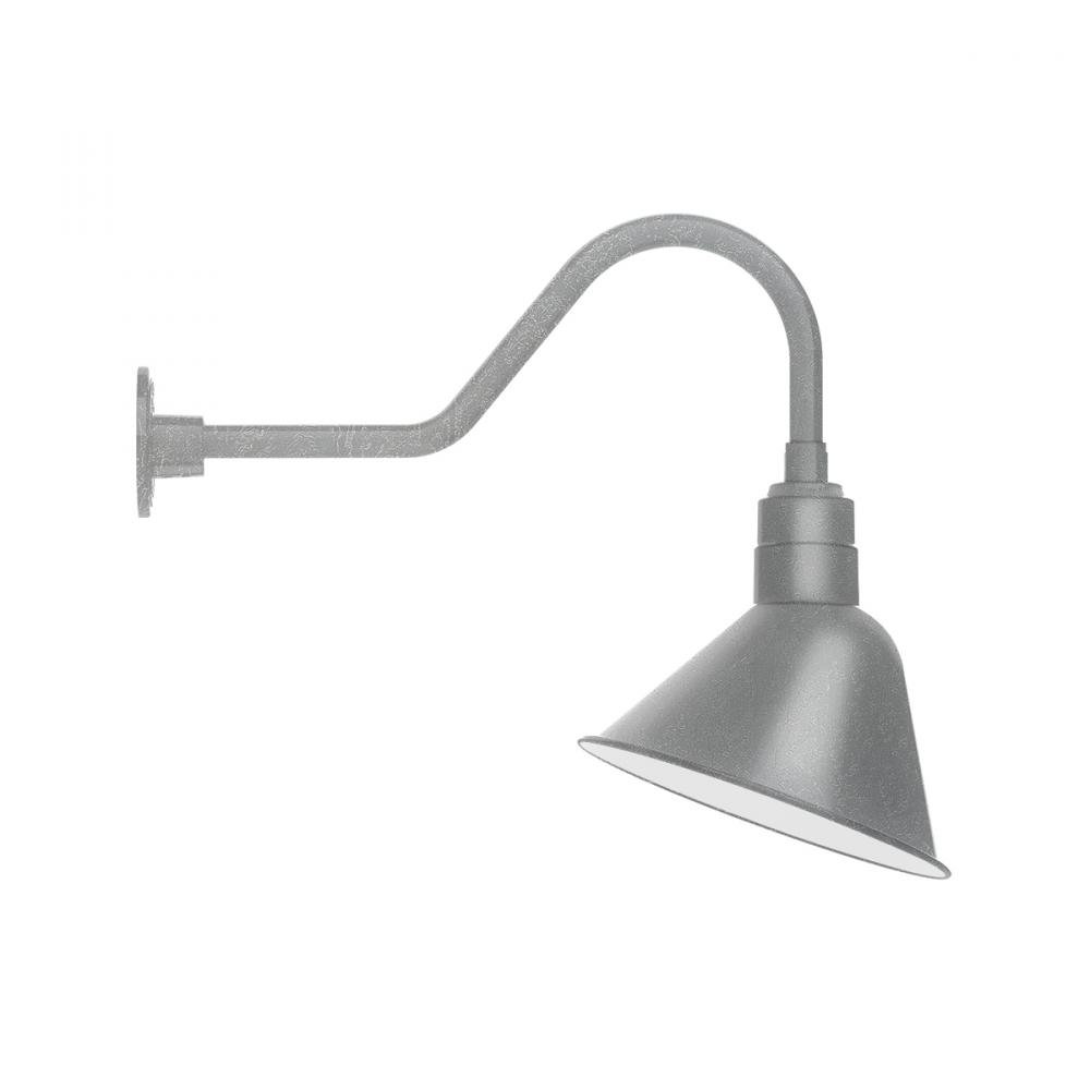 12&#34; Angle shade gooseneck wall mount, Painted Galvanized