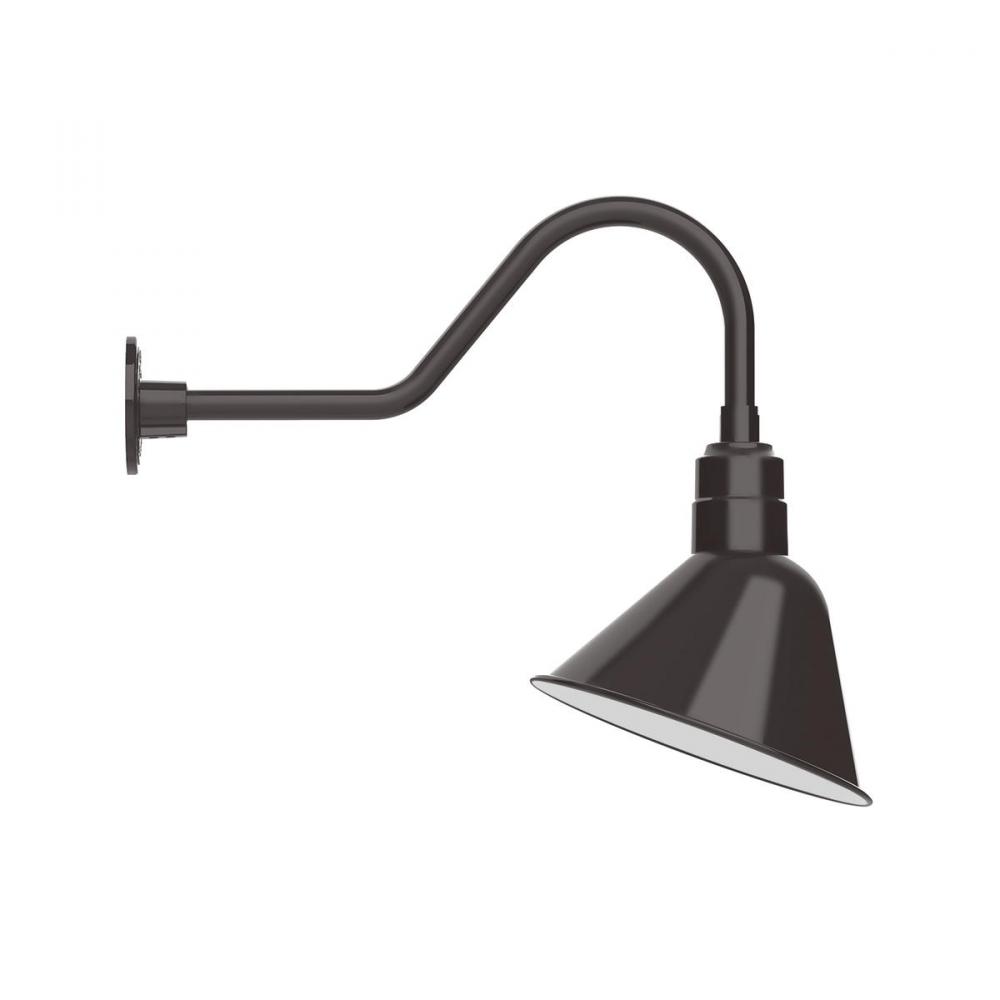 12&#34; Angle shade gooseneck wall mount, Architectural Bronze