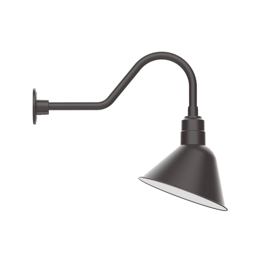 12&#34; Angle shade gooseneck wall mount, Bronze Matte