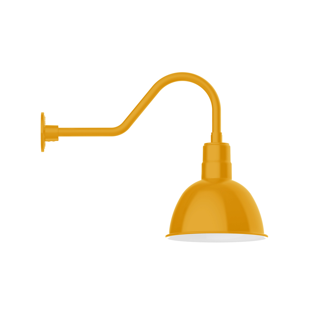 12&#34; Deep Bowl shade, gooseneck wall mount, Bright Yellow