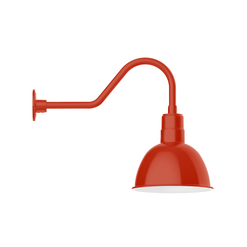 12&#34; Deep Bowl shade, gooseneck wall mount, Vermillion