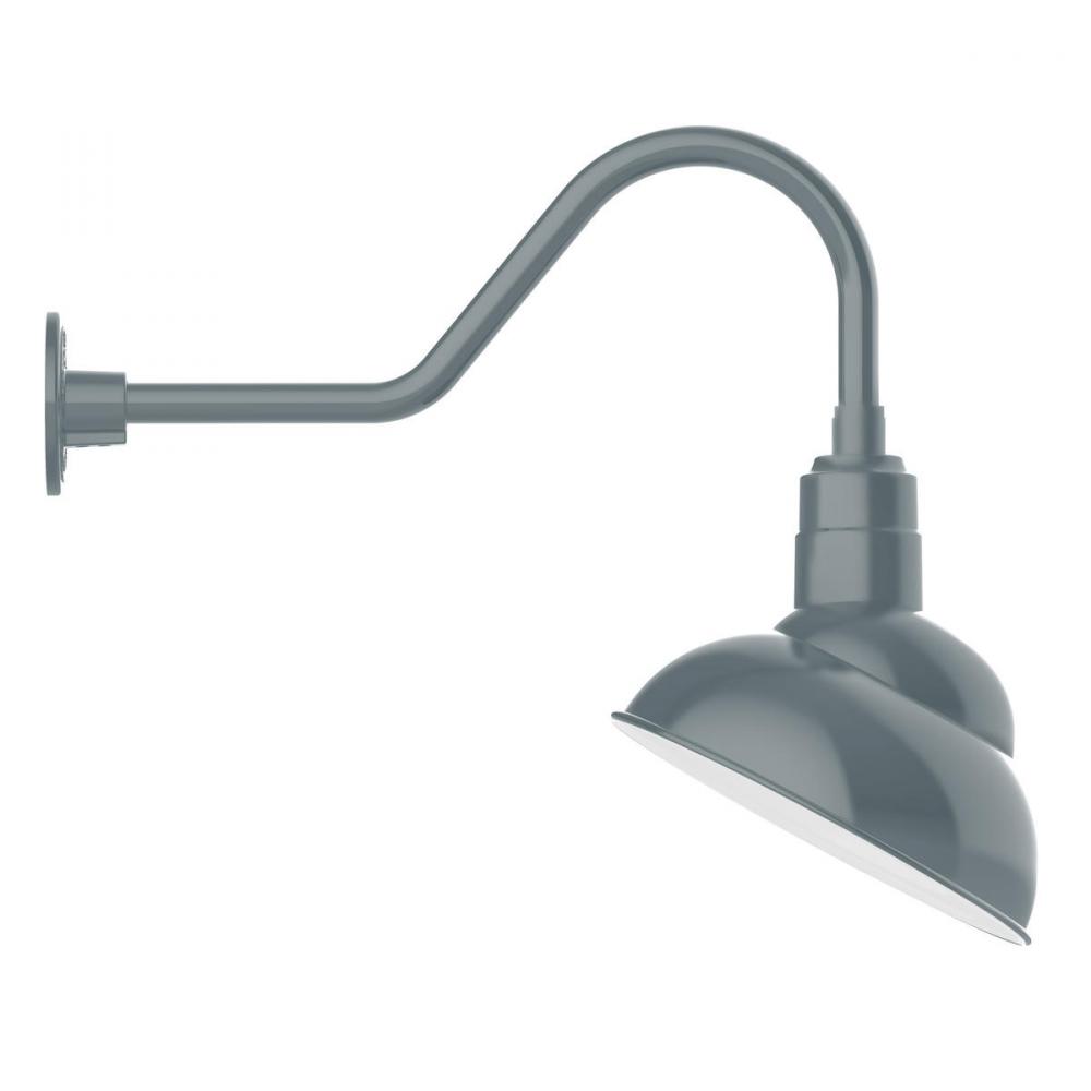 12&#34; Emblem shade gooseneck wall mount, Slate Gray