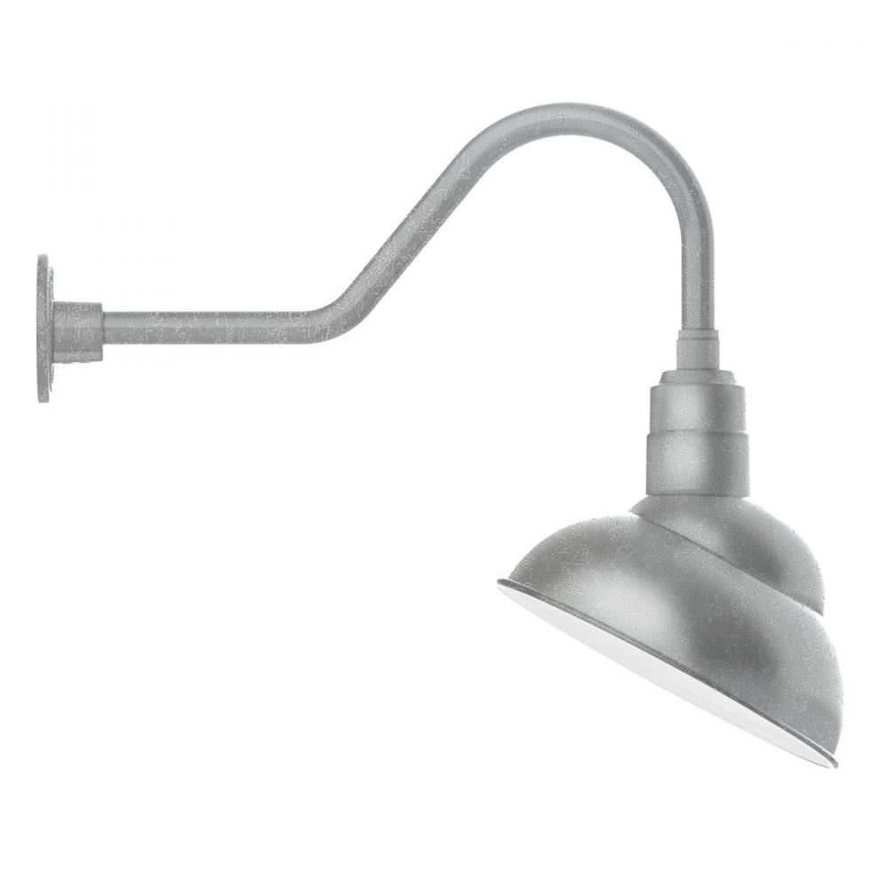 12&#34; Emblem shade gooseneck wall mount, Painted Galvanized