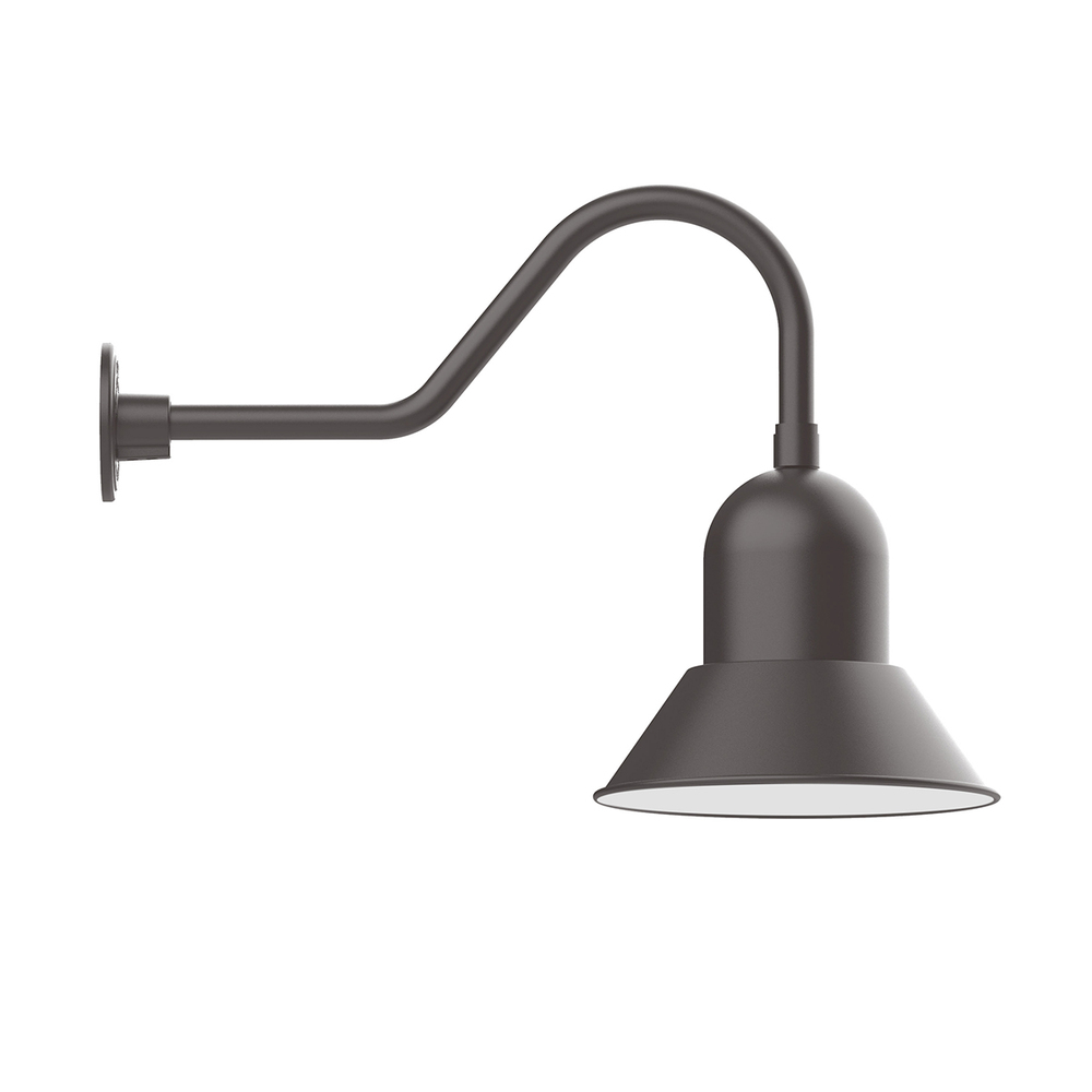 12&#34; Prima shade, gooseneck wall mount, Bronze Matte