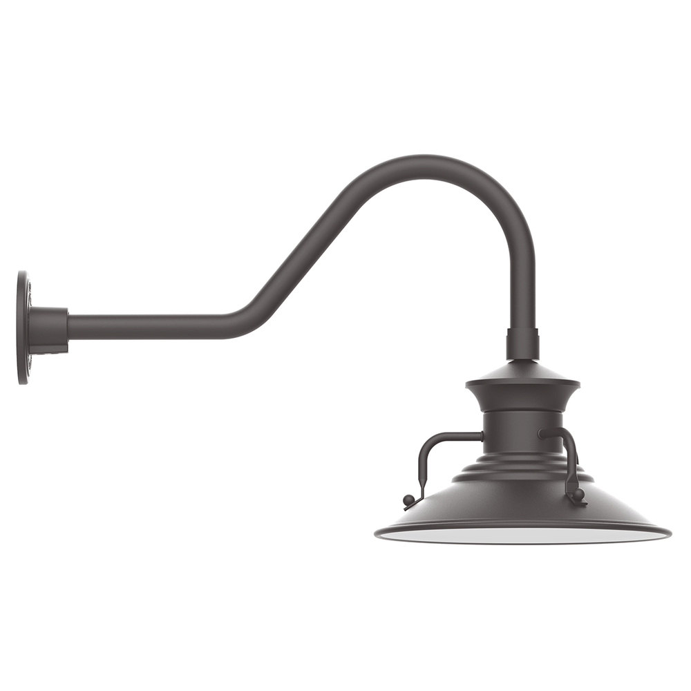 12&#34; Homestead shade, gooseneck wall mount, Bronze Matte