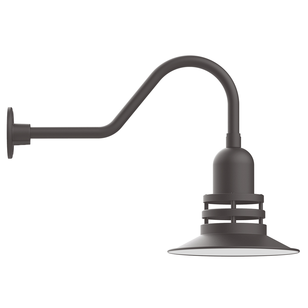 12&#34; Atomic shade, gooseneck wall mount, Bronze Matte