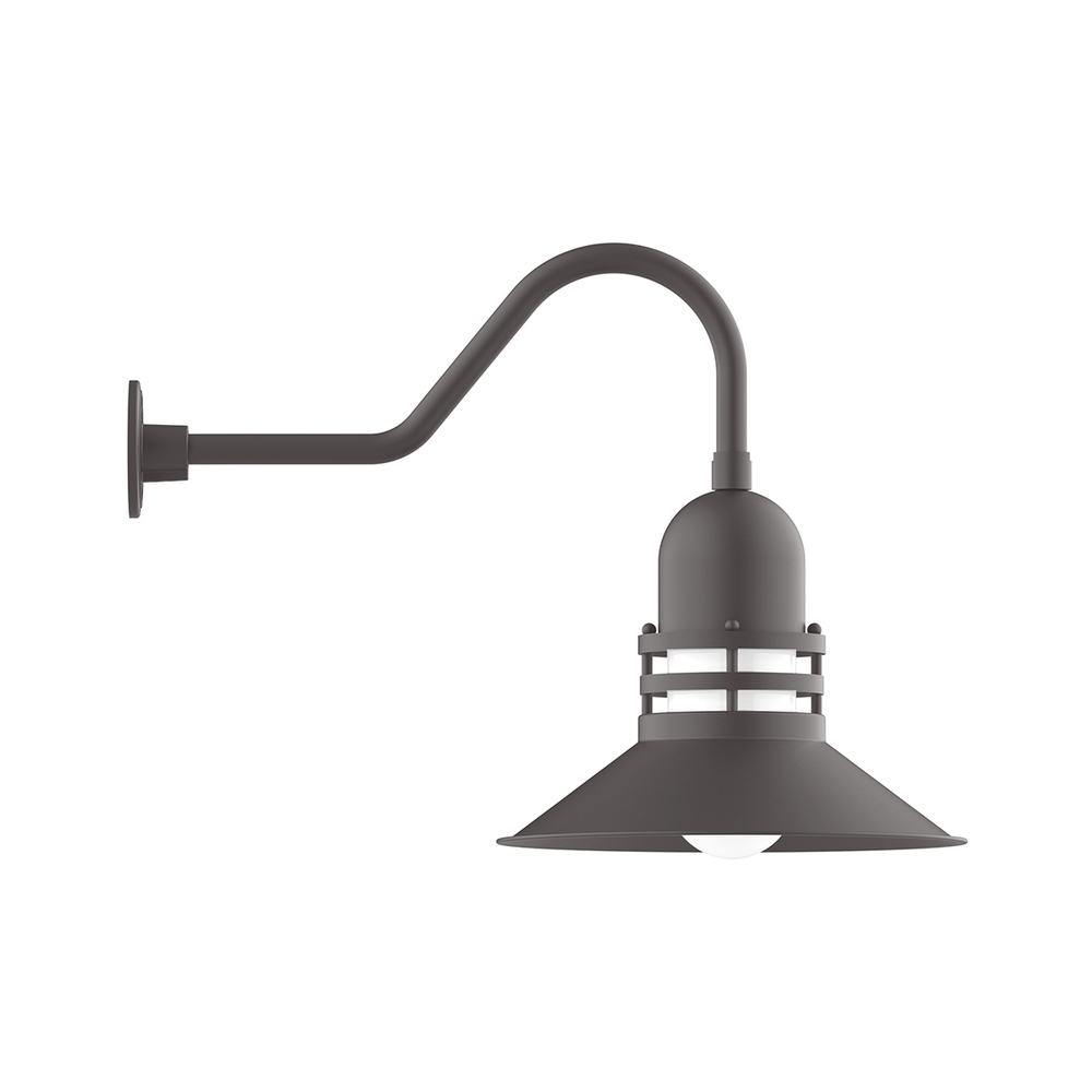 16&#34; Atomic shade, gooseneck wall mount, Bronze Matte