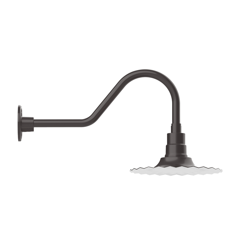 12&#34; Radial shade, gooseneck wall mount, Bronze Matte