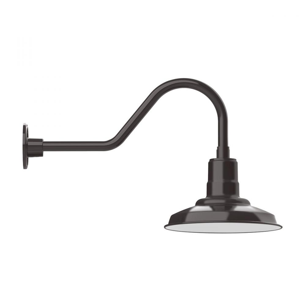 12&#34; Warehouse shade, gooseneck wall mount, Architectural Bronze