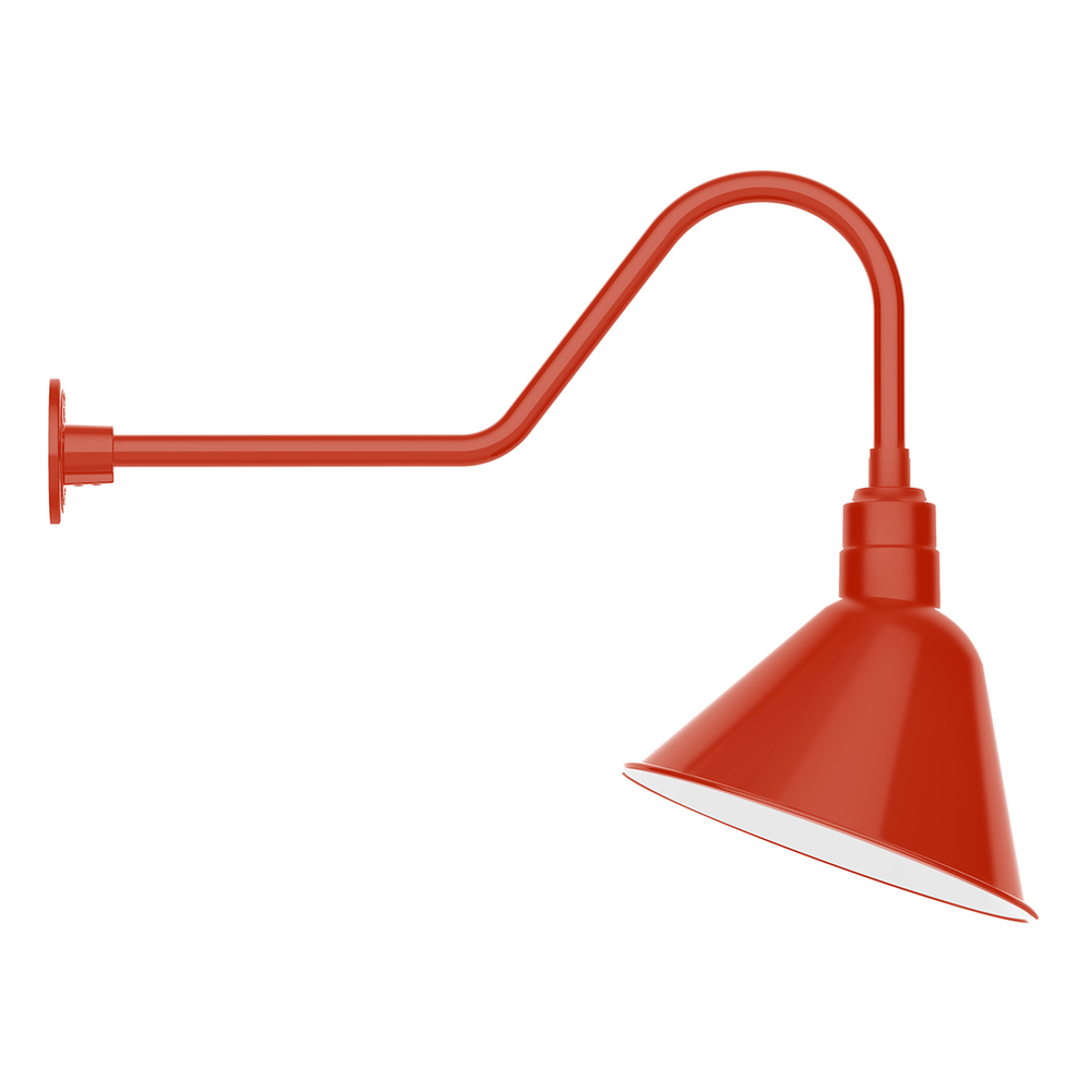 14&#34; Angle shade gooseneck wall mount, Vermillion