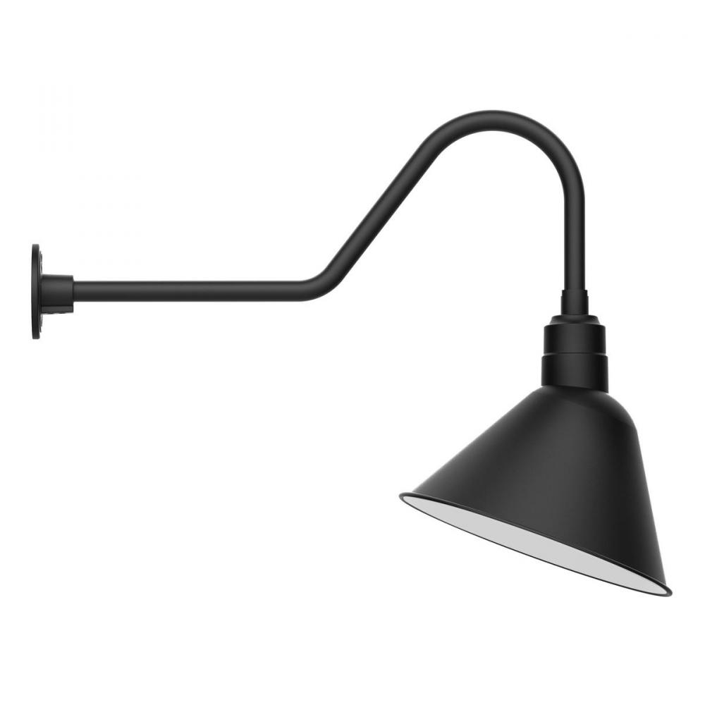 14&#34; Angle shade gooseneck wall mount, Black