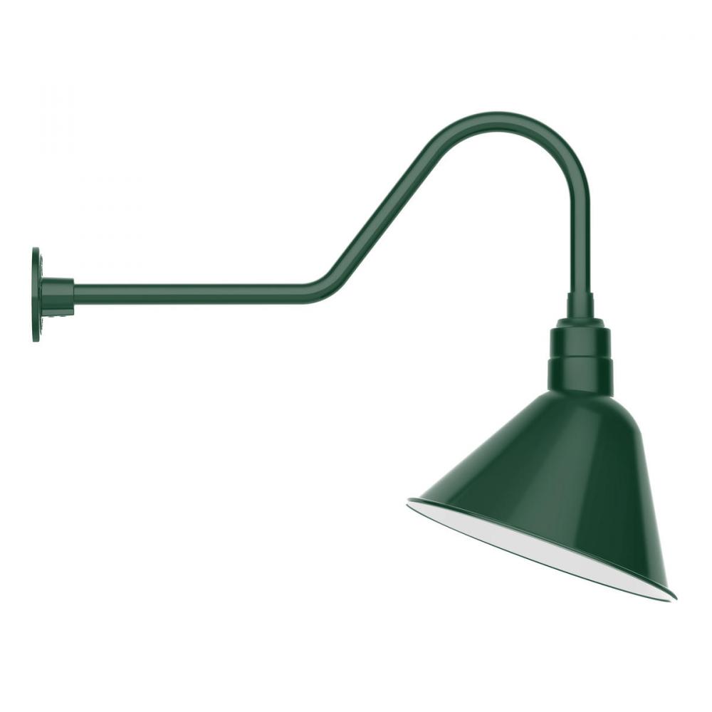 14&#34; Angle shade gooseneck wall mount, Forest Green