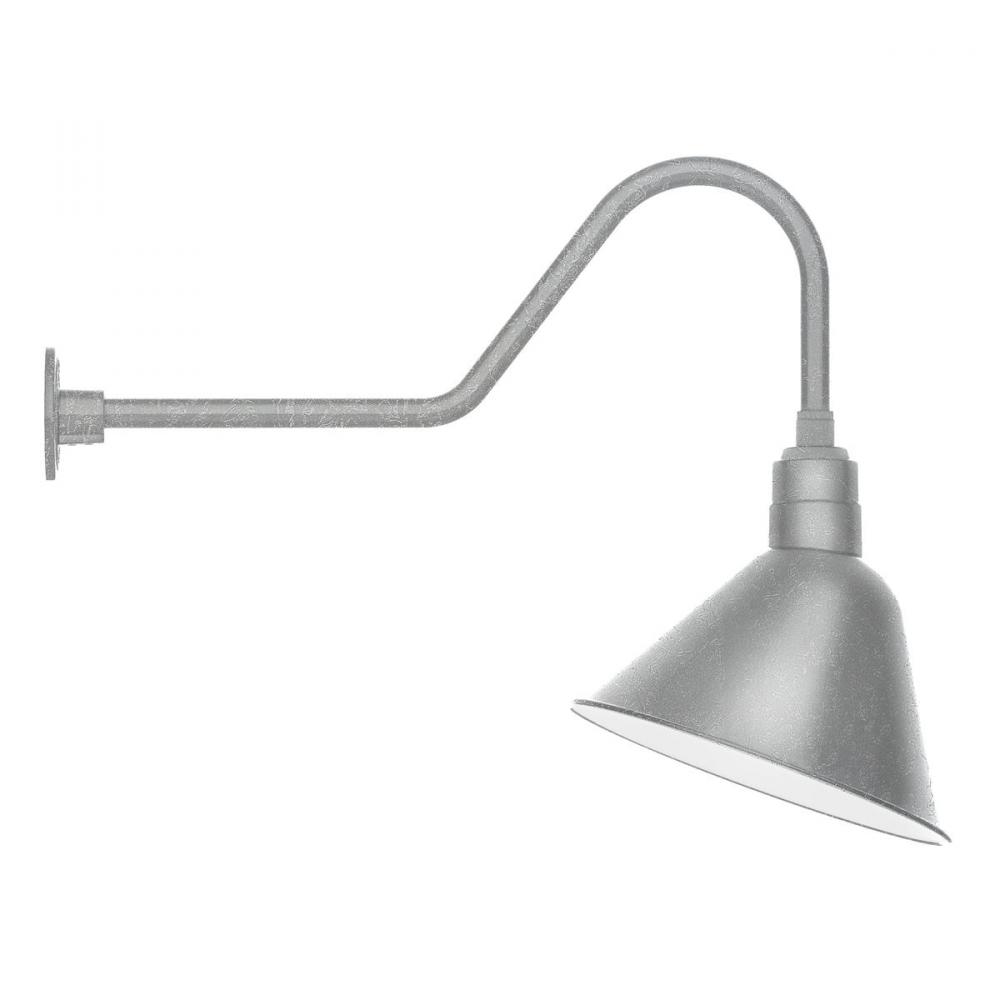 14&#34; Angle shade gooseneck wall mount, Painted Galvanized