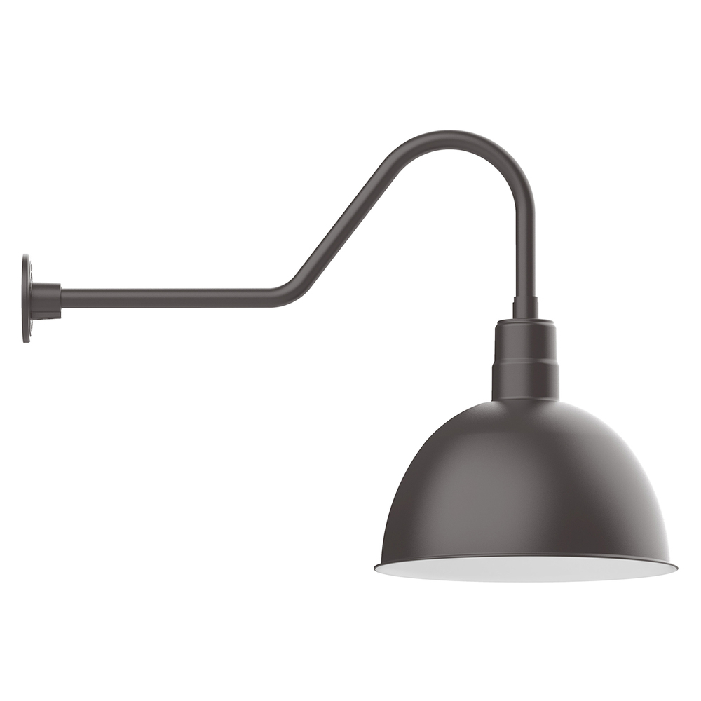 16&#34; Deep Bowl shade, gooseneck wall mount, Bronze Matte