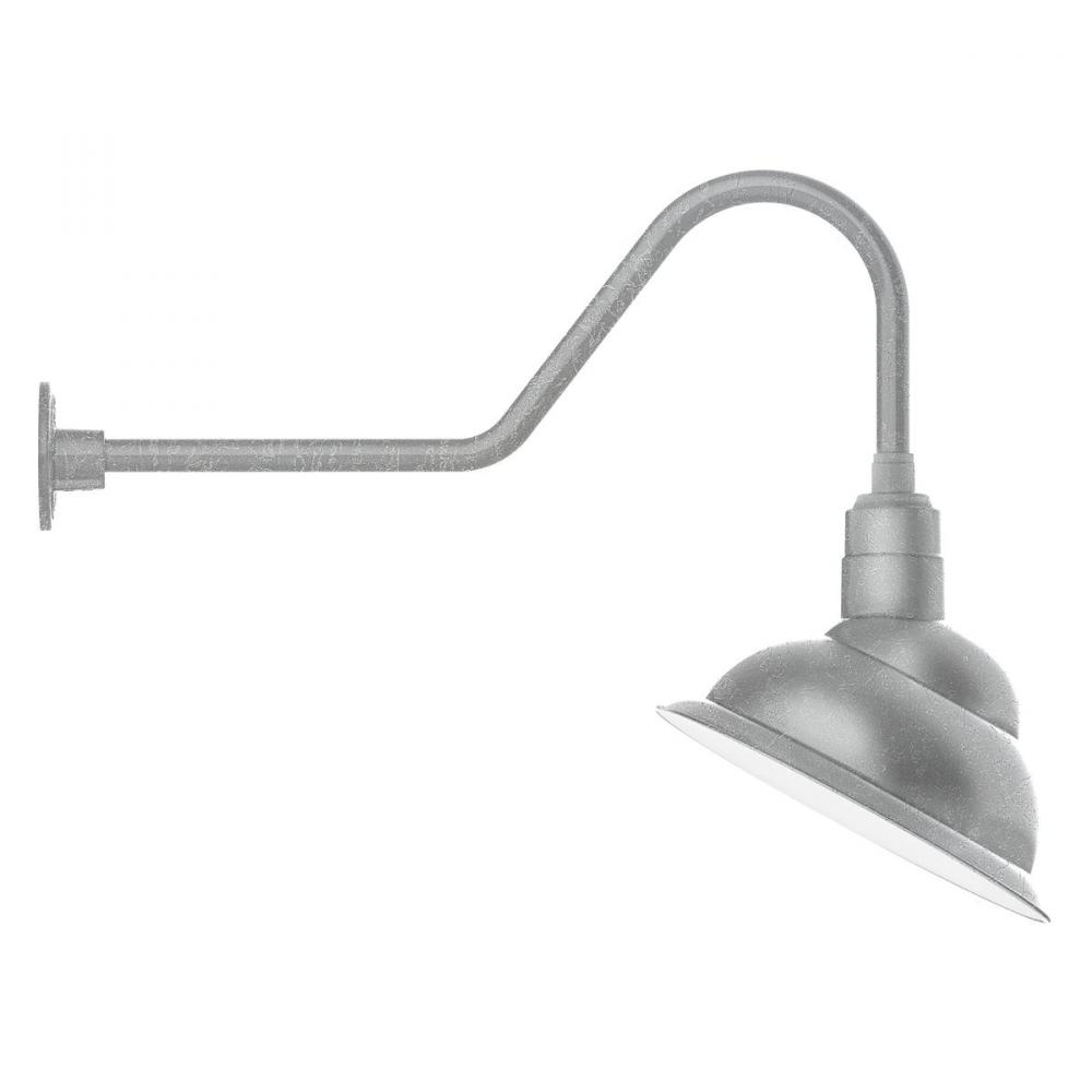 14&#34; Emblem shade gooseneck wall mount, Painted Galvanized