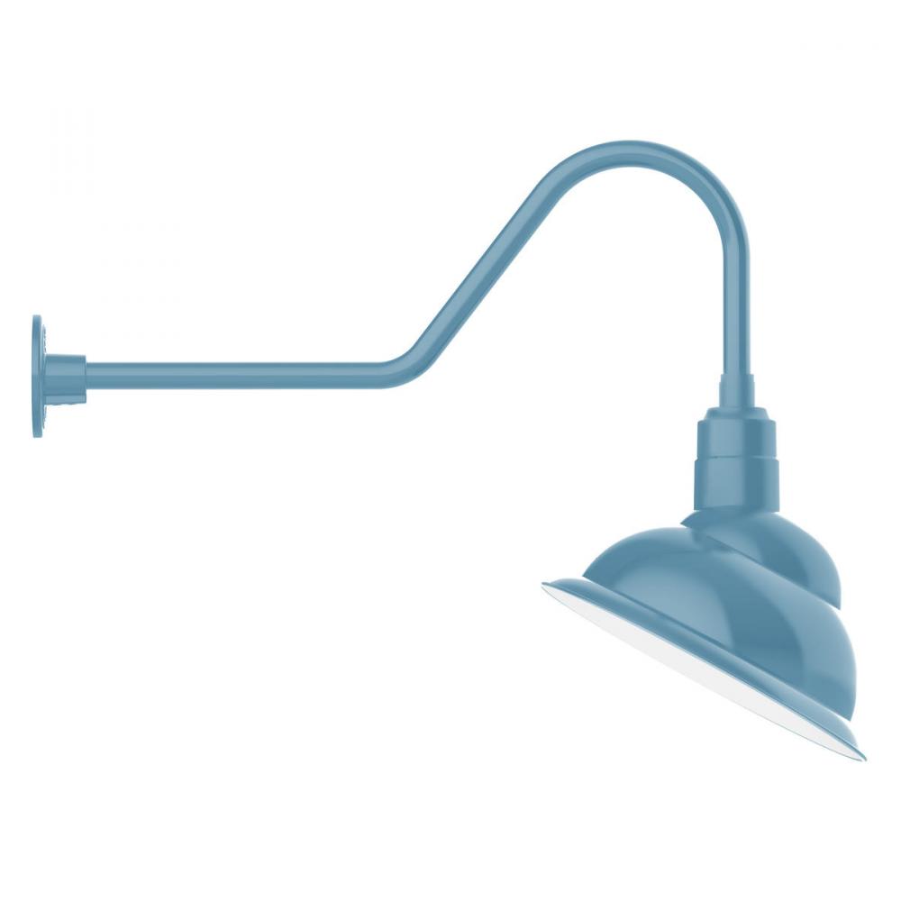 14&#34; Emblem shade gooseneck wall mount, Light Blue