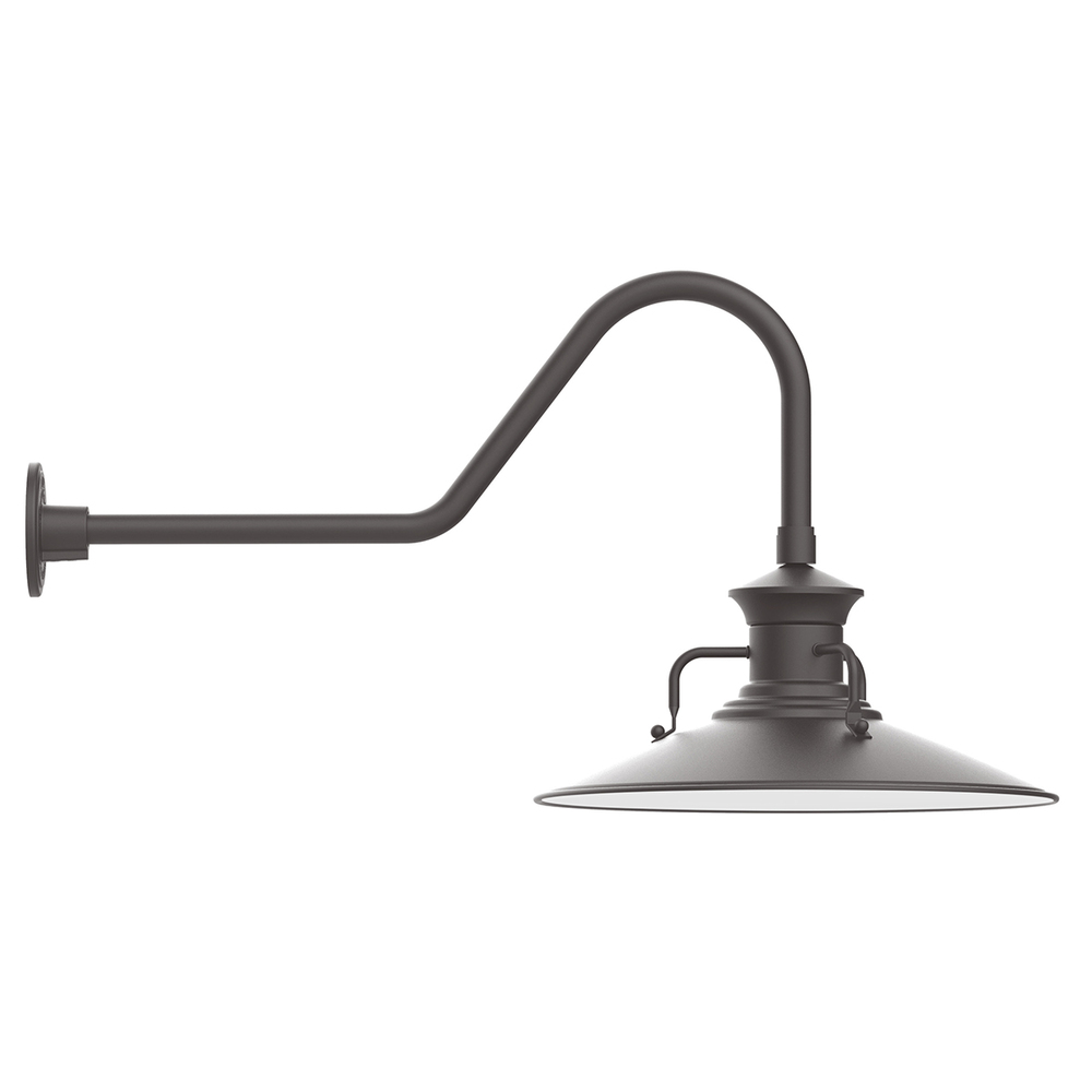 18&#34; Homestead shade, gooseneck wall mount, Bronze Matte