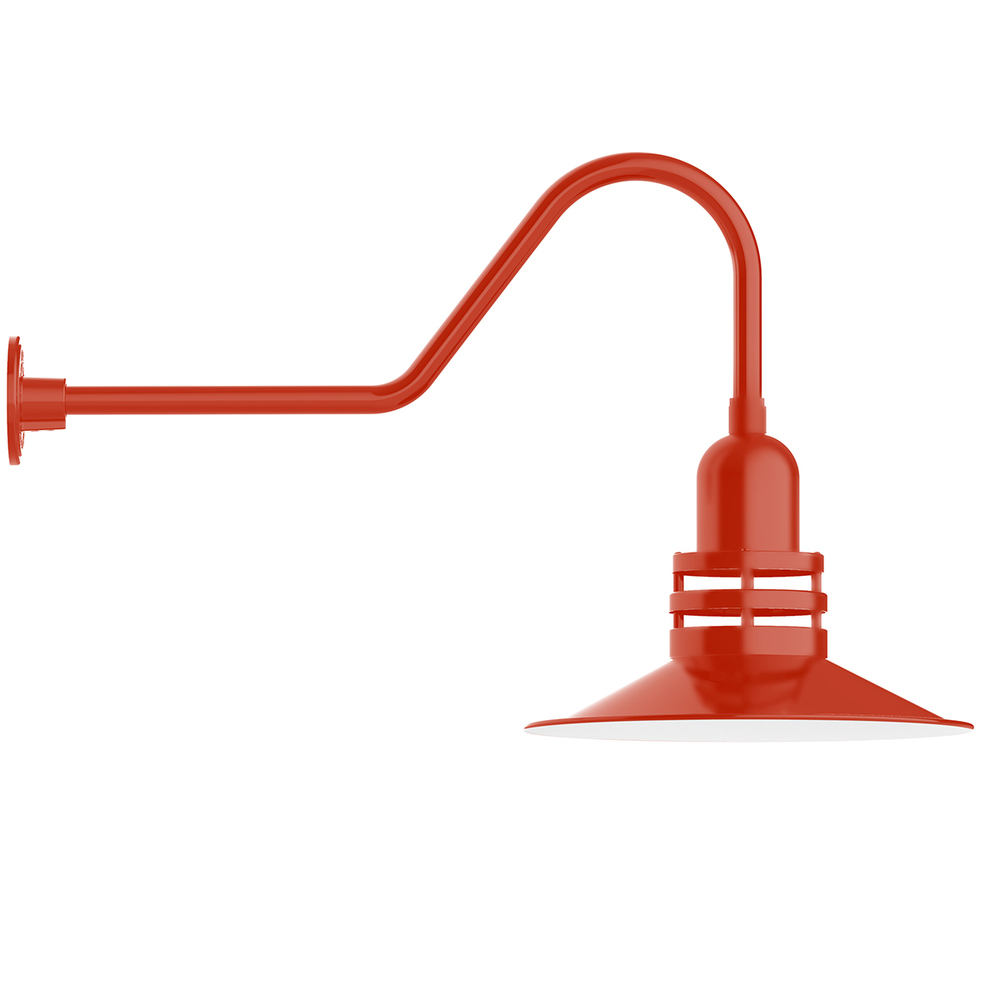 16&#34; Atomic shade, gooseneck wall mount, Vermillion