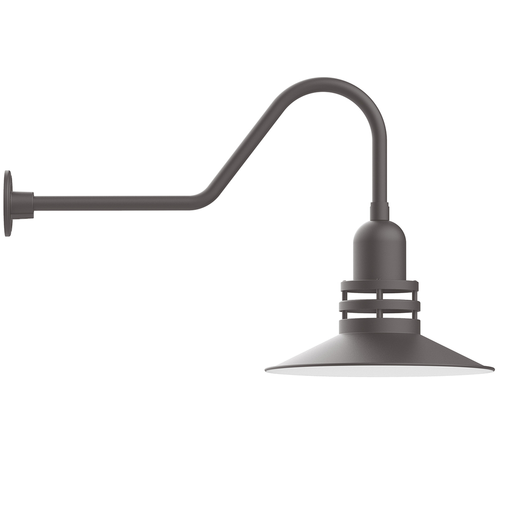 16&#34; Atomic shade, gooseneck wall mount, Bronze Matte