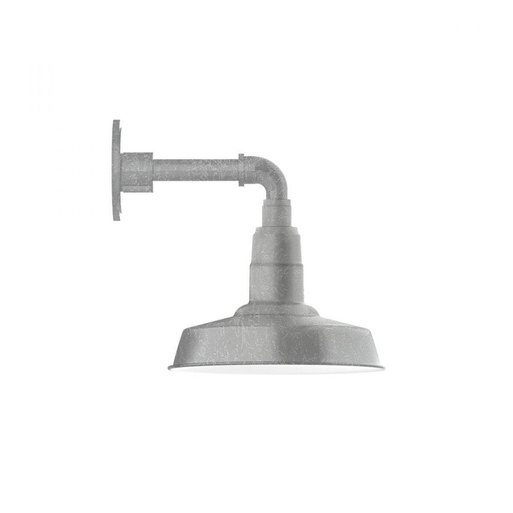 10&#34; Warehouse shade, straight arm wall mount, Painted Galvanized