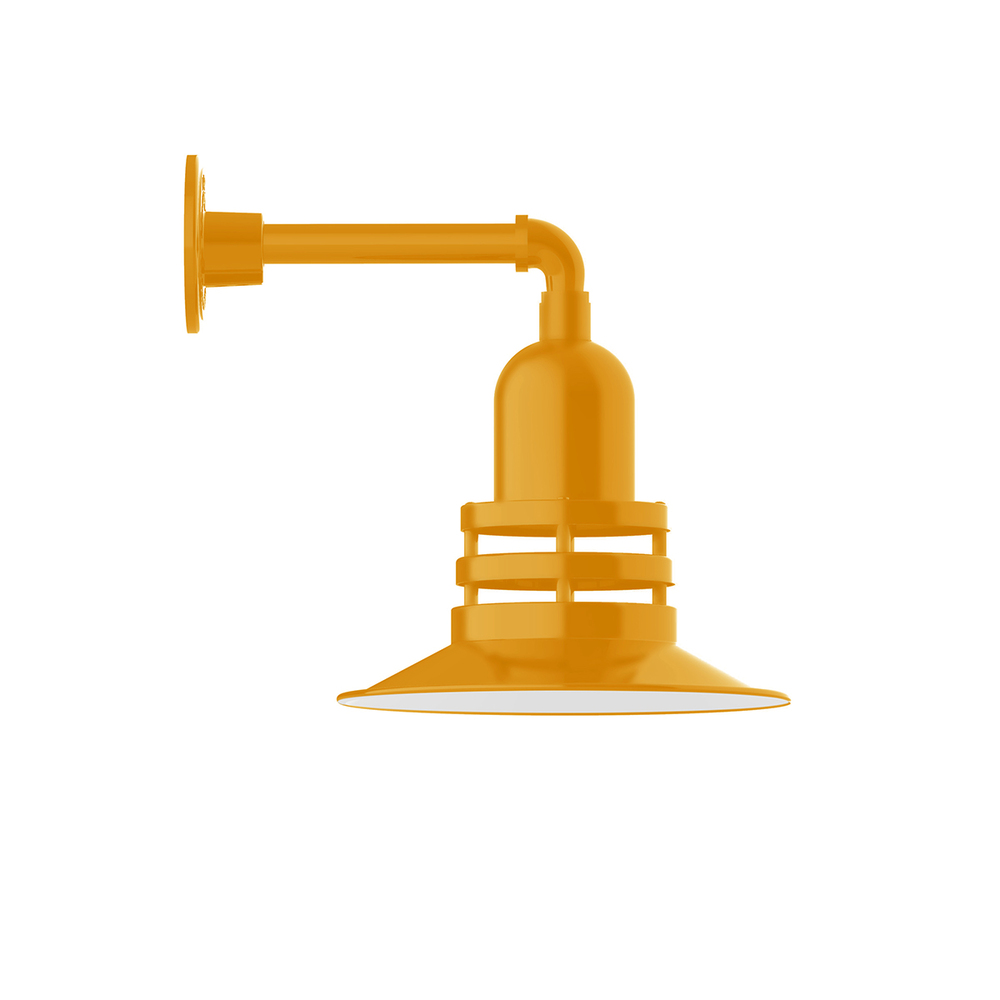 12&#34; Atomic shade, Straight Arm wall mount, Bright Yellow