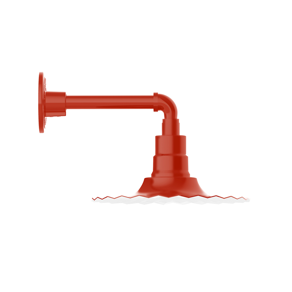 12&#34; Radial shade, Straight Arm wall mount, Vermillion