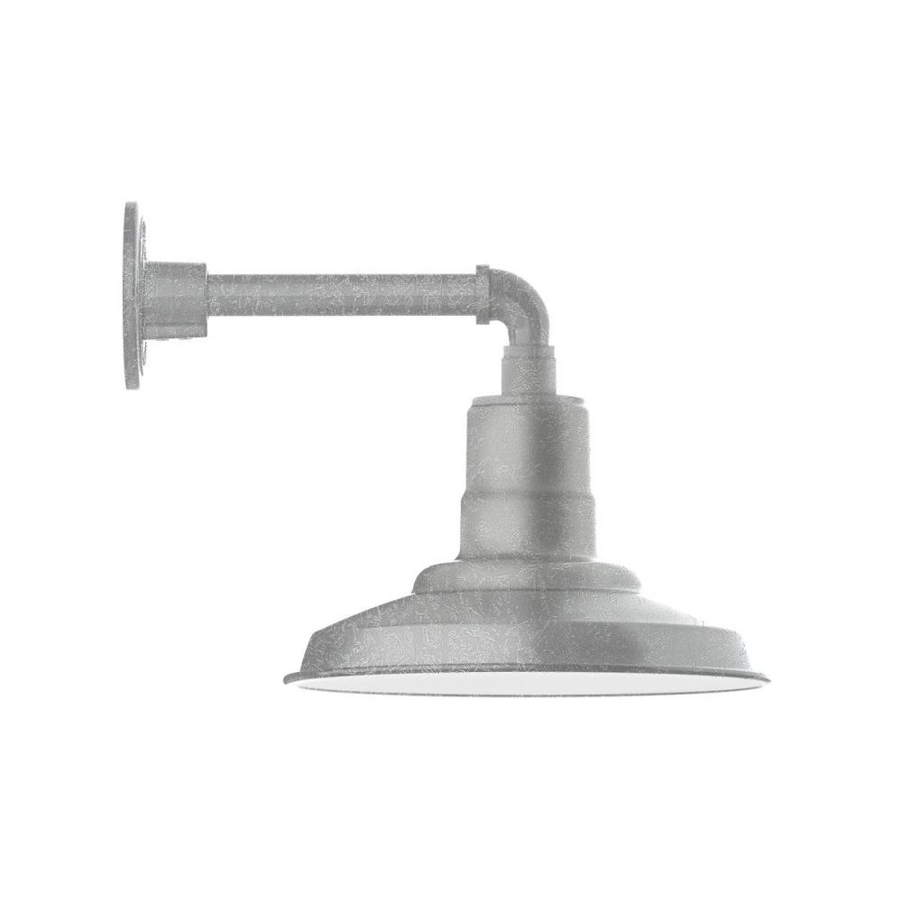 12&#34; Warehouse shade, Straight Arm wall mount, Painted Galvanized