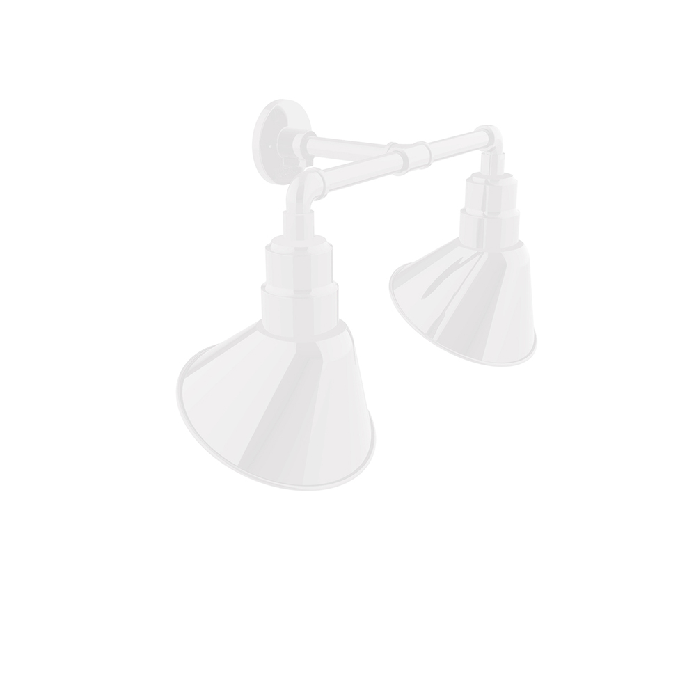 Angle 10&#34; 2-Light Straight Arm Wall Light in White