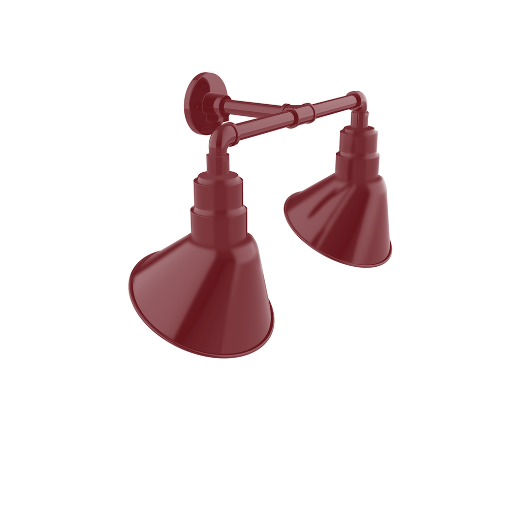 Angle 10&#34; 2-Light Straight Arm Wall Light in Barn Red