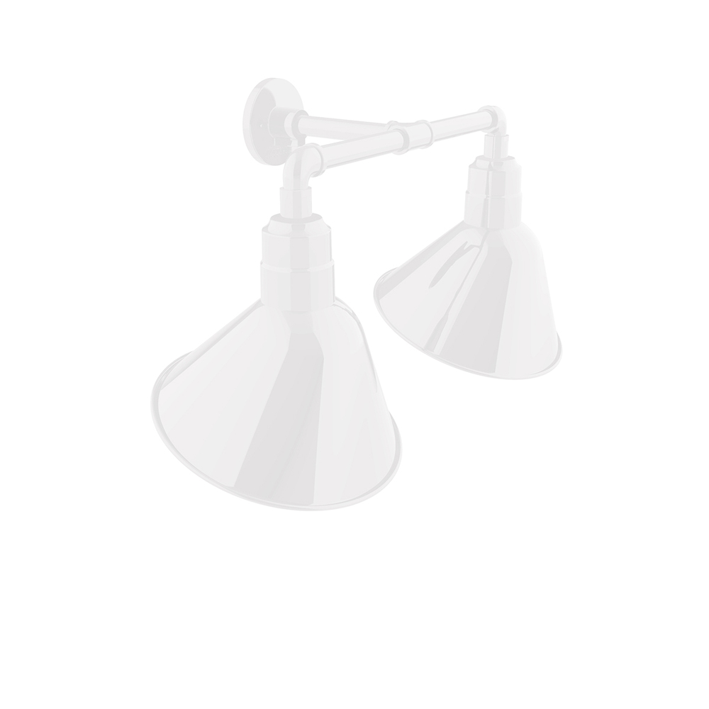 Angle 12&#34; 2-Light Straight Arm Wall Light in White