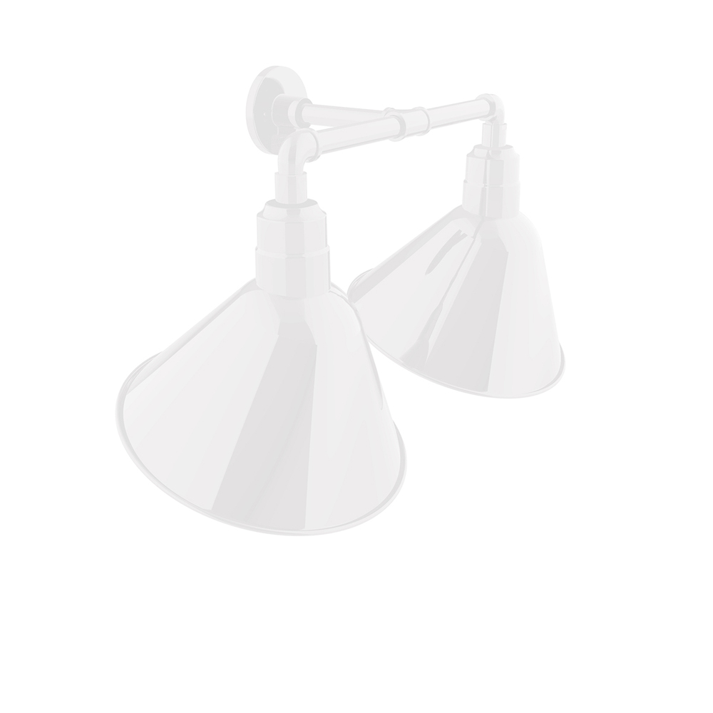 Angle 14&#34; 2-Light Straight Arm Wall Light in White