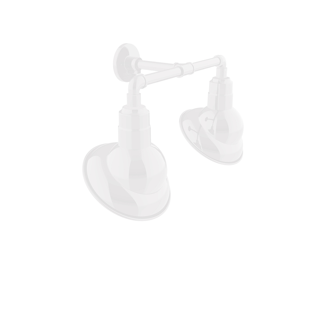 Emblem 10&#34; 2-Light Straight Arm Wall Light in White