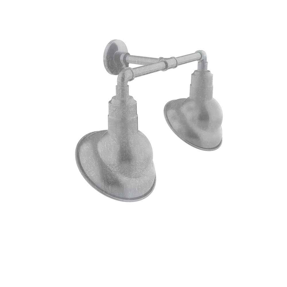 Emblem 10&#34; 2-Light Straight Arm Wall Light in Painted Galvanized