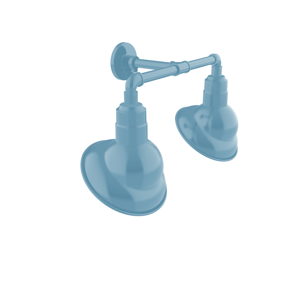 Emblem 10&#34; 2-Light Straight Arm Wall Light in Light Blue