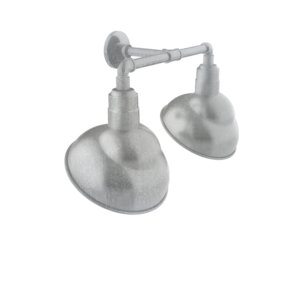 Emblem 12&#34; 2-Light Straight Arm Wall Light in Painted Galvanized