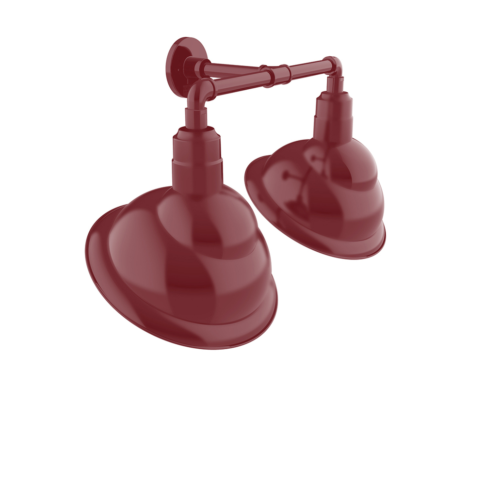 Emblem 14&#34; 2-Light Straight Arm Wall Light in Barn Red