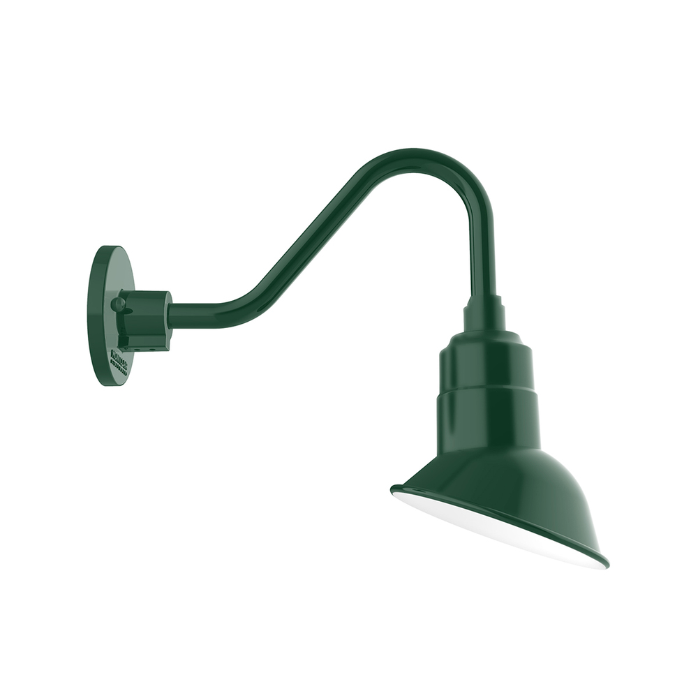 7&#34; Angle shade gooseneck wall mount, Forest Green