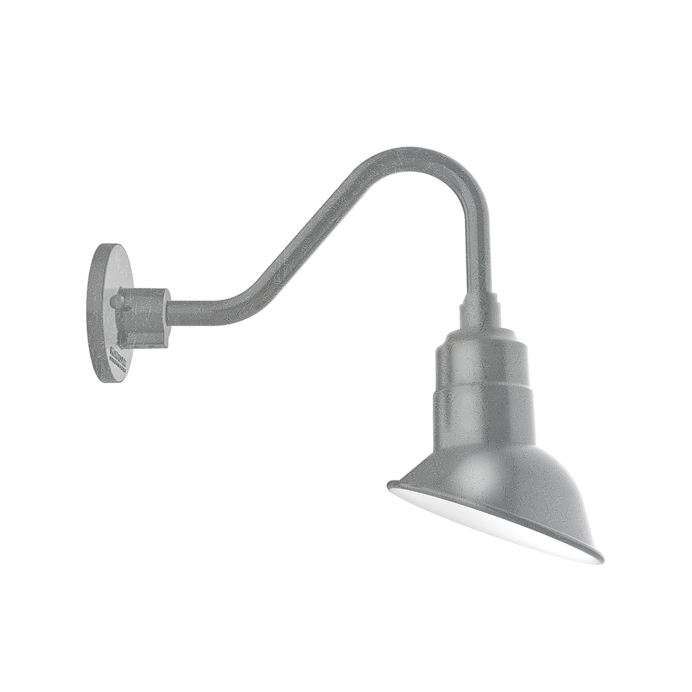 7&#34; Angle shade LED Gooseneck Wall mount, Painted Galvanized