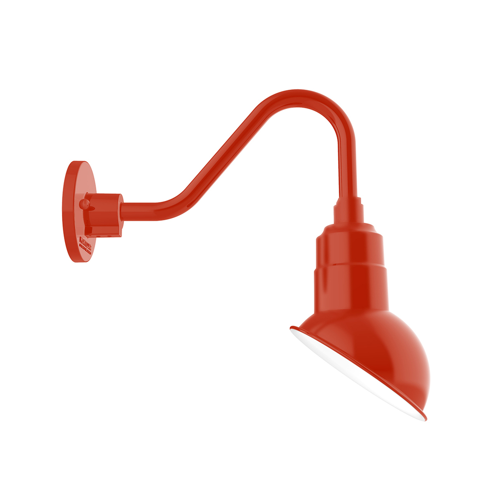 7&#34; Emblem shade gooseneck wall mount, Vermillion