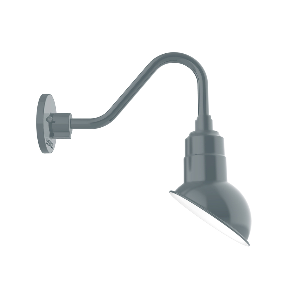 7&#34; Emblem shade gooseneck wall mount in Slate Gray